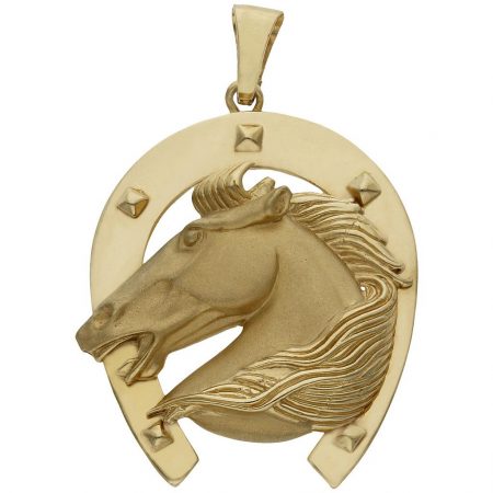 Colgante herradura caballo 33mm.x44mm. oro 18k