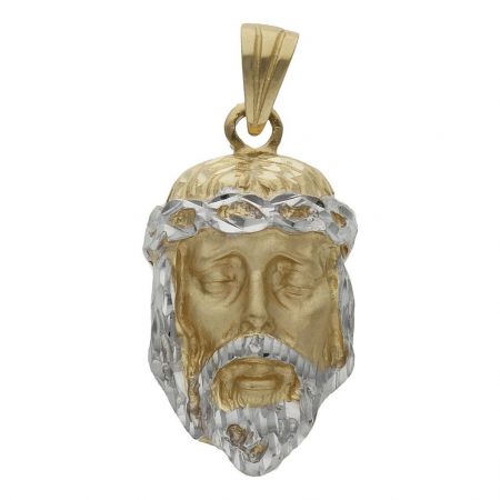 Colgante rostro cristo bicolor 17mm.x30mmx oro 18k
