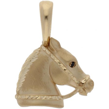 Colgante cabeza de caballo 22mm.x19mm. oro 18k