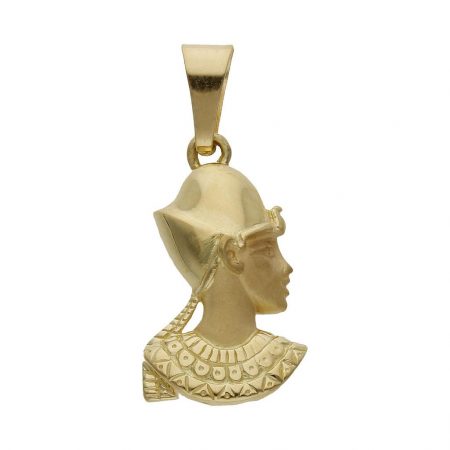 Colgante cabeza egipcia 13mm.x22mm. oro 18k