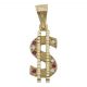 Colgante dólar circonitas 16mm.x36mm. oro 18k