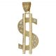 Colgante dólar circonitas 27mm.x57mm. oro 18k