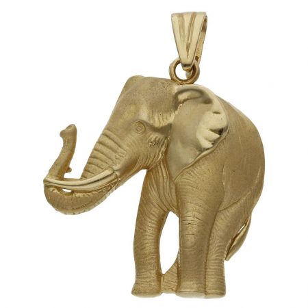 Colgante elefante mate 29mm.x33m. oro 18k