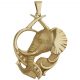 Colgante elefante circonitas 37mm.x47mm. oro 18k