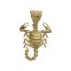 Colgante escorpión tallado 32mm.x38mm. oro 18k