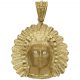 Colgante cabeza indio circonitas 35mm.x40mm. oro 18k