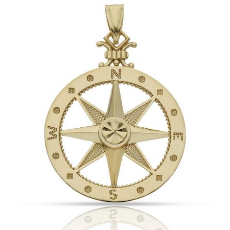 Colgante rosa de los vientos 26mm.oro 18k