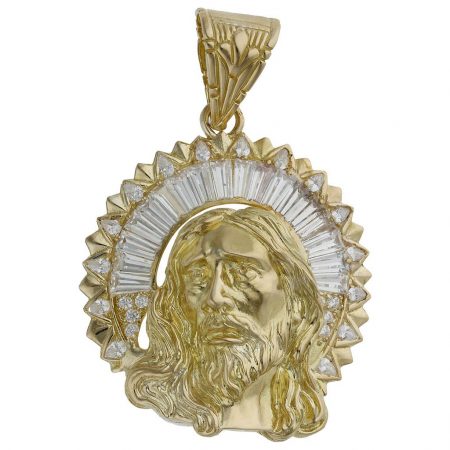 Colgante rostro cristo corona 41mm.x49mm. oro 18k