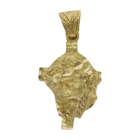Colgante rostro cristo cruz 19mm.x30mm. oro 18k