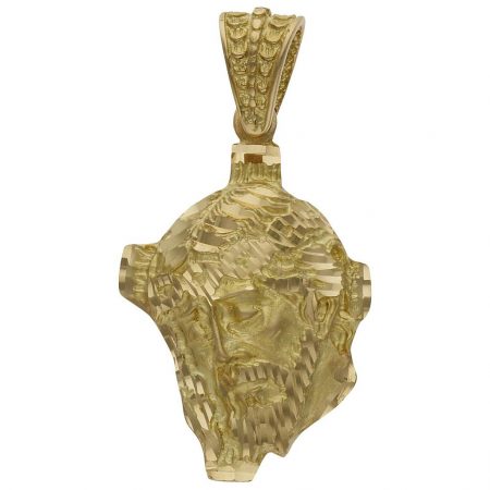 Colgante rostro cristo cruz 25mm.x37mm. oro 18k