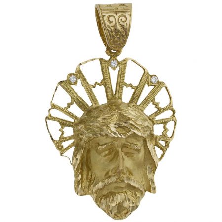 Colgante rostro cristo con corona 37mm.x59mm. oro 18k