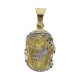 Colgante rostro cristo bicolor 16mm.x26mm. oro 18k
