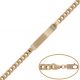 Esclava barbada 5.5mm. placa 7mm. oro 18k