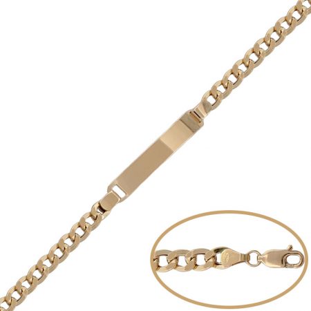 Esclava barbada ancho 6mm.oro 18k