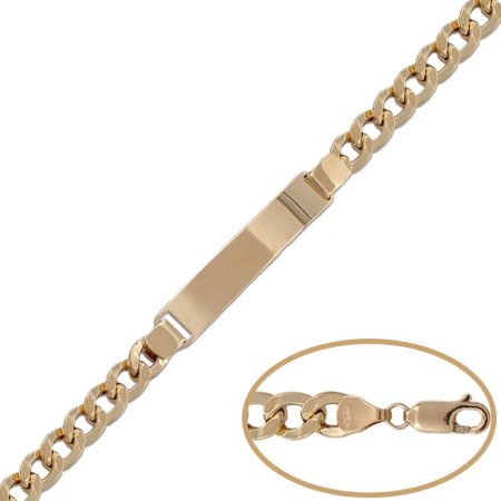 Esclava barbada 6,5mm. placa 7,5mm. oro 18k