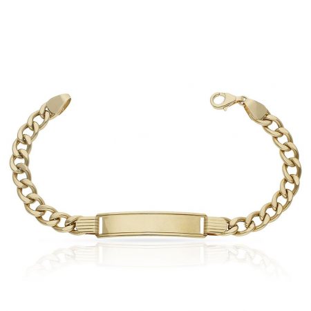 Esclava barbada ancho 7mm. oro 18k