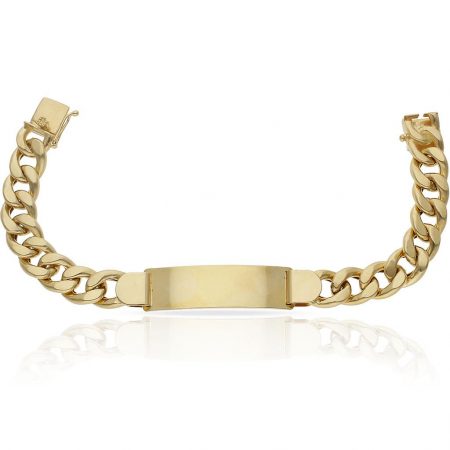 Esclava barbada placa 13mm. eslabón 12mm. oro 18k