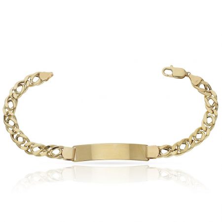 Esclava barbada doble placa 10mm.eslabon 8mm. oro 18k
