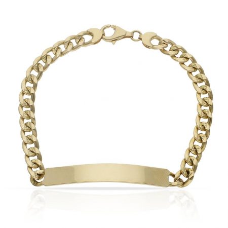 Esclava barbada fundida placa 7mm.eslabon 6mm. oro 18k