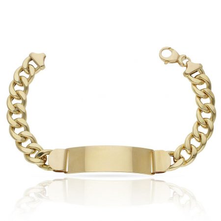Esclava barbada en brillo espejo oro 18k