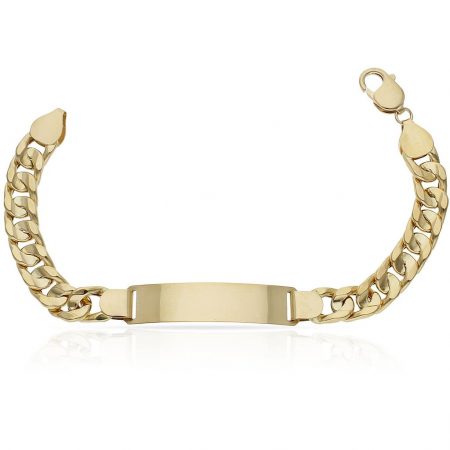 Esclava barbada plana ancho 9mm. oro 18k