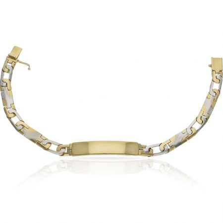 Esclava bicolor eslabón 9mm. placa 9,5mm. oro 18k