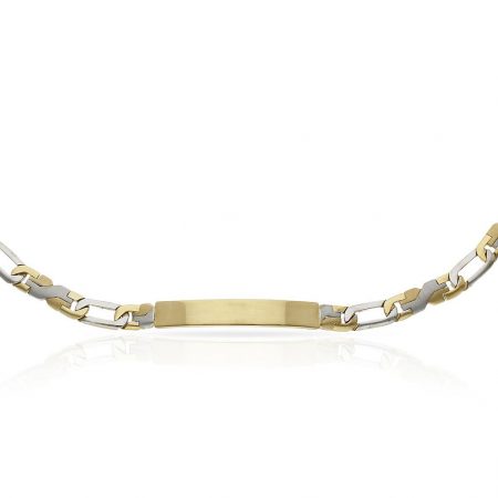 Esclava bicolor ancho 7mm. oro 18k