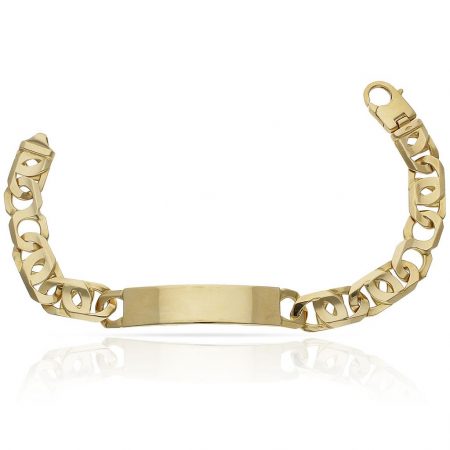 Esclava eslabón ancho11mm. placa 12mm oro 18k