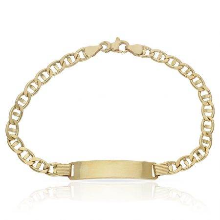 Esclava eslabón ancla 5,5mm. chapa 7mm. oro 18k