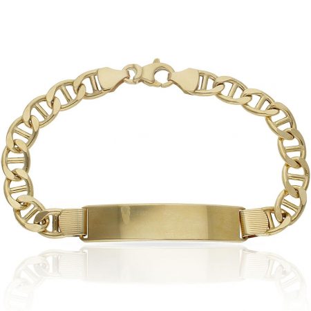 Esclava eslabón ancla 8mm. placa 10mm. oro 18k