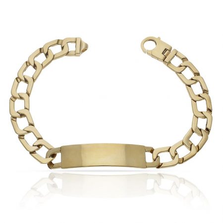 Esclava eslabón cuadrado de 11mm. placa 12mm. oro 18k