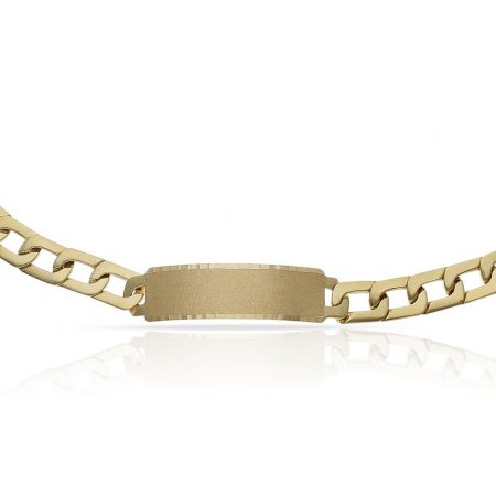 Esclava maciza eslabón cuadrado 10mm.chapa 13,5mm.oro 18k
