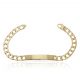 Esclava maciza eslabón cuadrado 7,5mm.placa 8mm. oro 18k