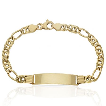 Esclava eslabón hueco de 6mm. placa de 7mm. oro 18k