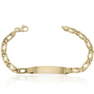 Esclava eslabón hueco ancho de 6mm.placa 8mm.oro 18k