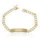 Esclava maciza eslabón cuadrado 7mm. placa 9mm. oro 18k