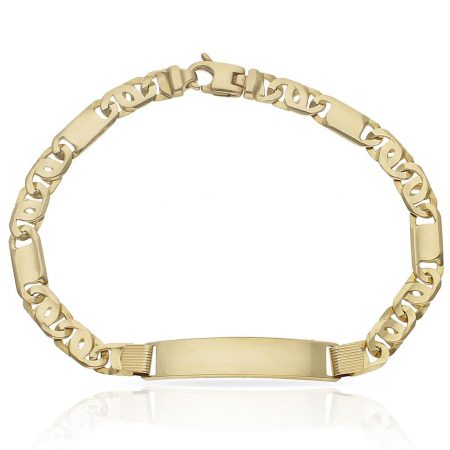 Esclava eslabón plano 6mm. placa 7mm. oro 18k