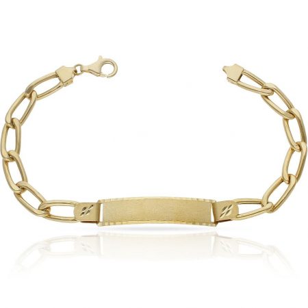 Esclava fígaro ancho de 7mm. oro 18k