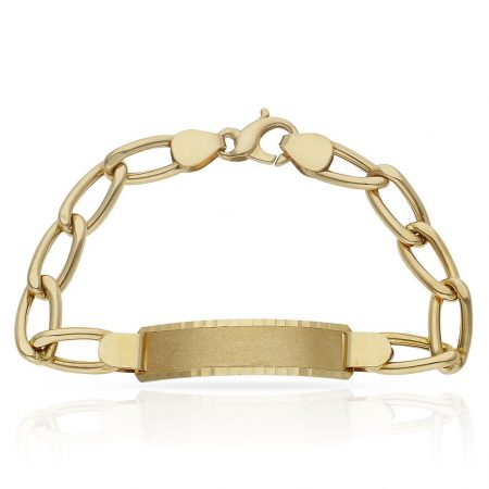 Esclava fígaro ancho 9mm. oro 18k