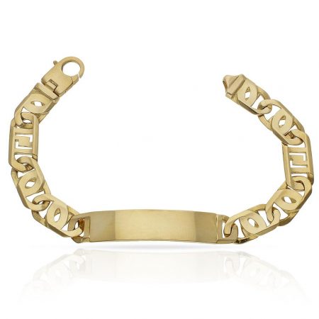 Esclava eslabón plano 11,5mm.placa 11mm. oro 18k