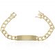Esclava maciza eslabón cuadrado 9,5mm.chapa 11,5mm. oro 18k