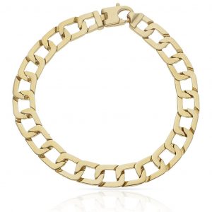 Pulsera eslabón cuadrado 10mm. oro 18k