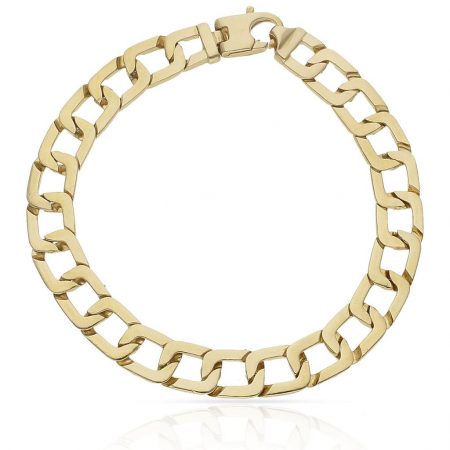 Pulsera eslabón cuadrado 10mm. oro 18k