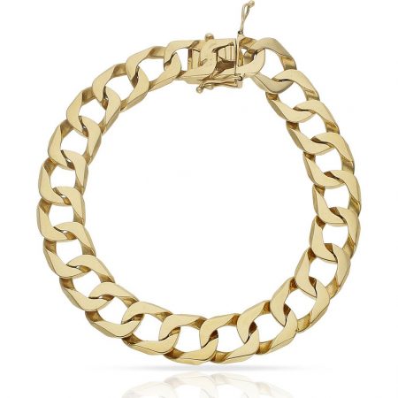 Pulsera eslabón cuadrado 12mm. oro 18k