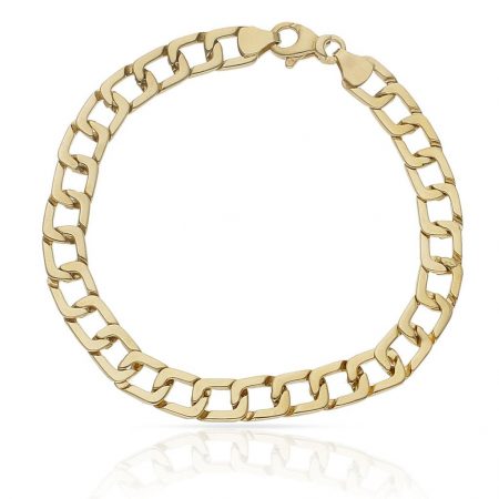 Pulsera eslabón cuadrado 8mm. oro 18k