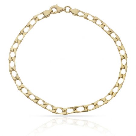 Pulsera eslabones 4,5mm. en brillo oro 18k