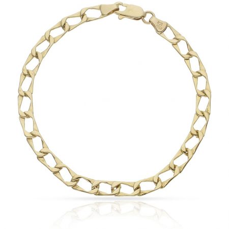 Pulsera eslabón rectangular 5mm. oro 18k