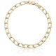 Pulsera eslabón rectangular 5mm. oro 18k