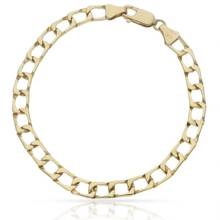 Pulsera eslabón rectangular 6mm. oro 18k
