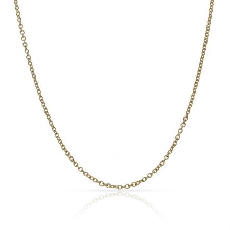 Cadena fina forzada ancho de 1mm. y largo 40cm. maciza oro 18k